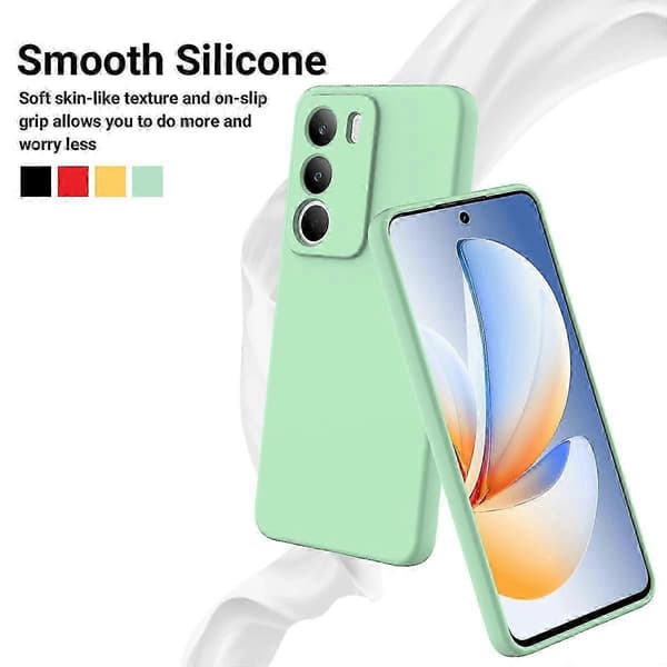 Realme C71 4G Liquid Silicone Case with Hand Strap - Shockproof Soft Case (Green)