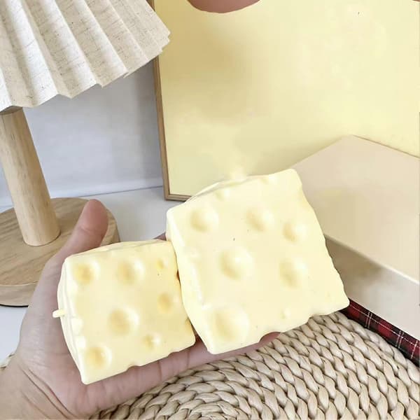 Osteblok Fidget Legetøj – Simuleret Mad – mod Angst og Afslapning Light Yellow