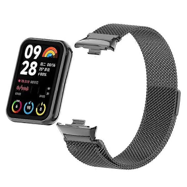 Tyyppi I Xiaomi Smart Band 8 Pro magneettinen ranneke ruostumattomasta teräksestä Milanese-kellon ranneke liittimellä Style B