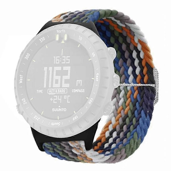 Til Suunto Core Urrem Elastisk 22mm Blød Nylon Elastisk Flettet Rem Style M