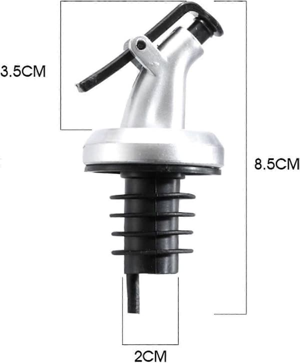 Set med 4 läckagesäkra vinflaskhällare och spritproppar med säkert låsbart lock, plastpip