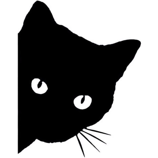 Styling Cat Peeking Personlig reflekterande bildekal Bildekal för lastbilsfordon Motorcykeldekal (svart katt)