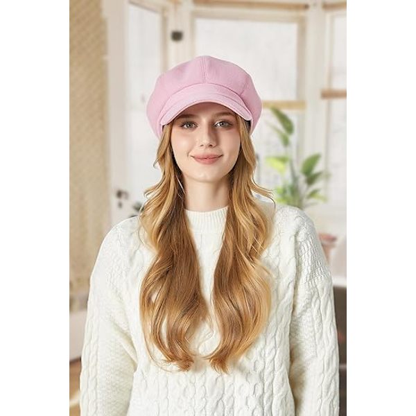 Dame Beret Newsboy Hat Fransk Uld Cap Klassisk Efterår Forår Vinter
