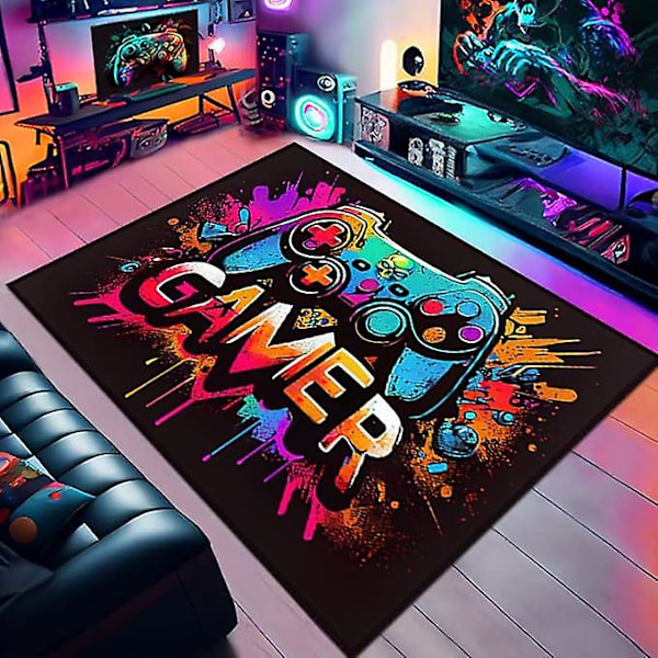 Gaming Mattor För Pojkar Cool Spelstil Sovrum Gamer Matta Pojkrumsinredning TV-spel Sovrumsmatta För Tonåringar C 60*90cm