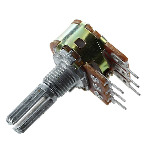 5 st B50K 50K ohm 6-stift delade axel linjära dubbla koniska potentiometer