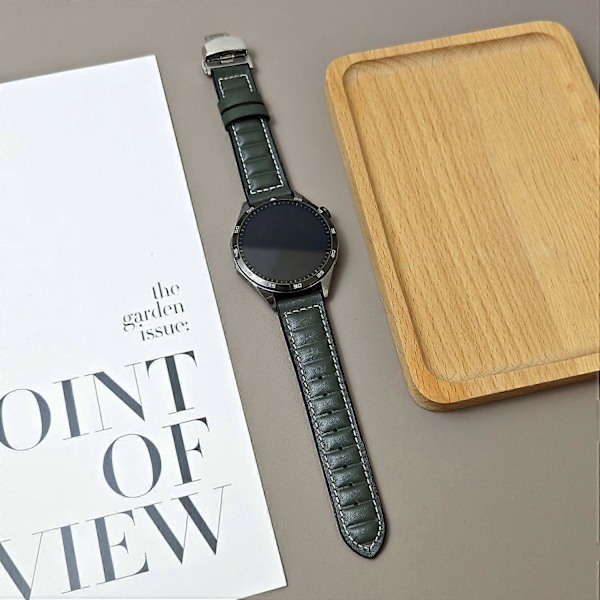 Armband i äkta ko-läder för Samsung Galaxy Watch7 44mm 40mm/Watch FE 40mm Universal 20mm Style E