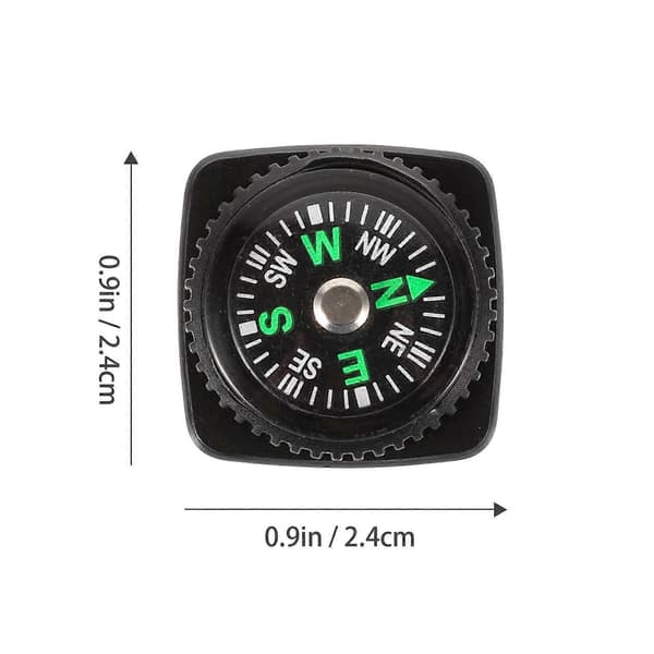 ABS Mini Kompas Bærbar Knapkompas til Udendørs Brug 20-pak Sort Black 2.4X2.4CM