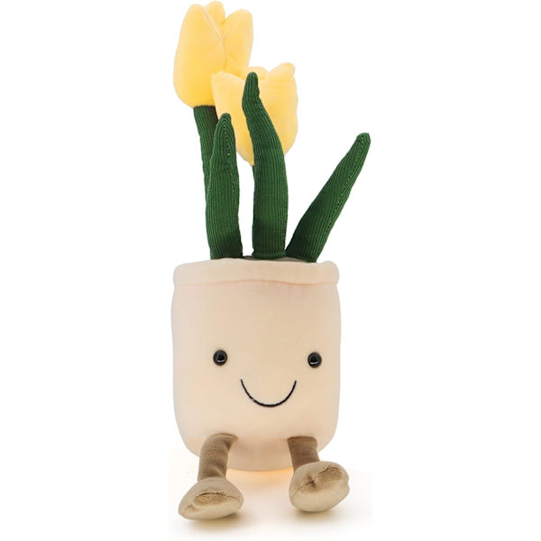 Gosedjur Succulent, söt plyschkruka med växt, plyschdocka, presentleksak för barn pojkar (Tulpan - Gul)