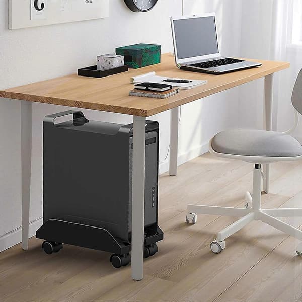 Computer Tower Desktop ATX Chassis CPU Rolling Stand Adjustable Mobile Cart Holder
