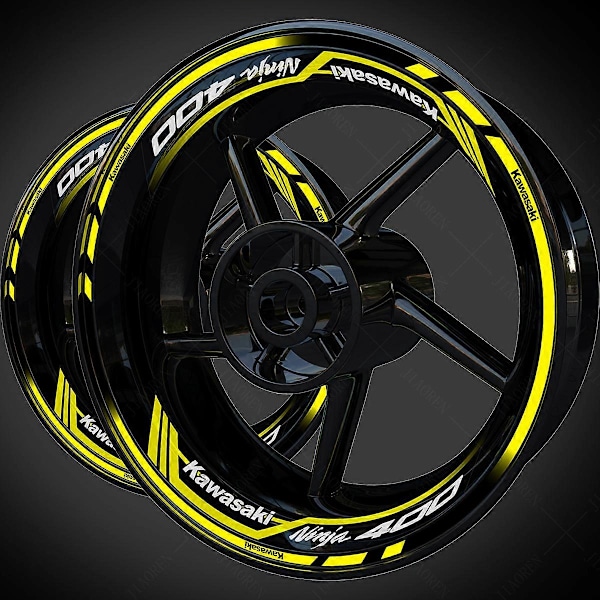 Til Kawasaki Ninja 400 Hjul Sticker Mærkat Fælg Logo Kit 2022 2023 2021 2020 Fluorescent yellow