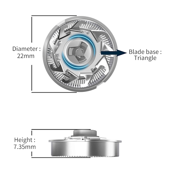 Reservedeler til elektriske barbermaskiner, vanntette reserveblader for barbermaskiner for menn, 3-pakning