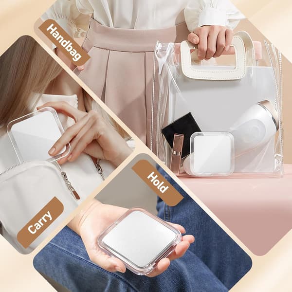 Magnifying Mirror, 30x Makeup Mirror with Magnification, Small Makeup Mirror 8.5 x 8.5 cm, Foldable Travel Mirror, White