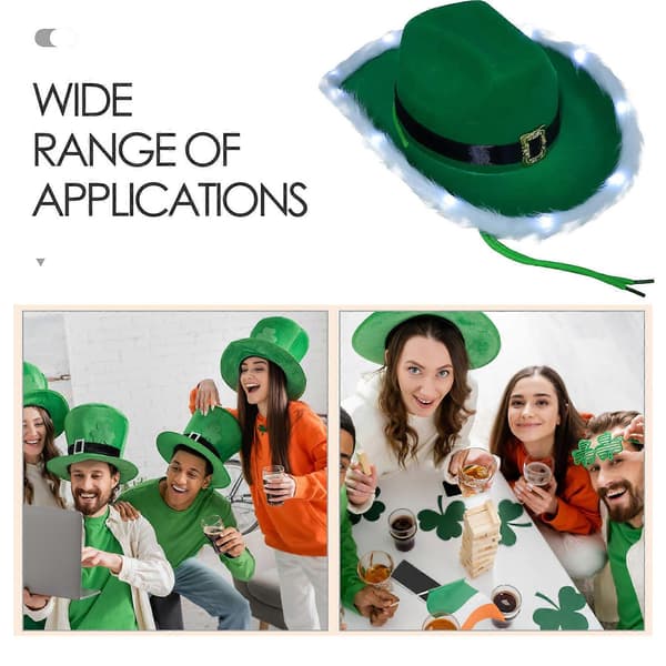 Cowboyhatt irsk lue til St. Patrick's Day-tilbehør