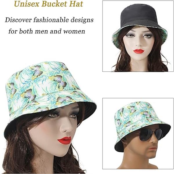 Unisex sød unik print rejse spand hat sommer fisker hat