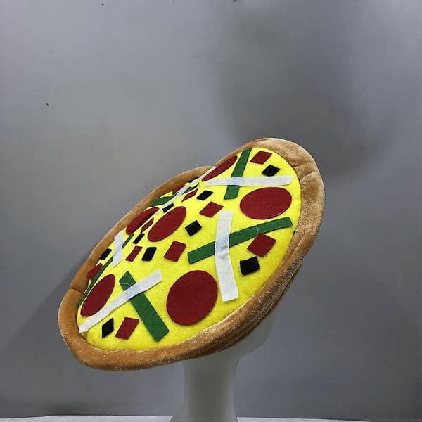 Morsomme kostymetilbehør Pizzahatt til dekorasjon 2 stk Pizzaformet hodeplagg