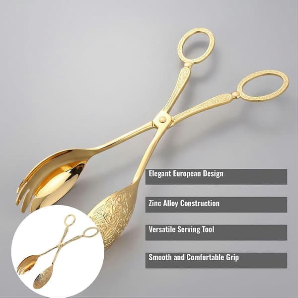 Guldsalatserveringstang 23 cm Elegant europæisk design til buffet- og eventbrug