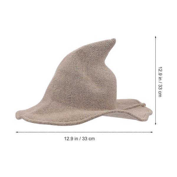 Halloween heksehathue til dekoration 1 stk. khaki sceneshowhue
