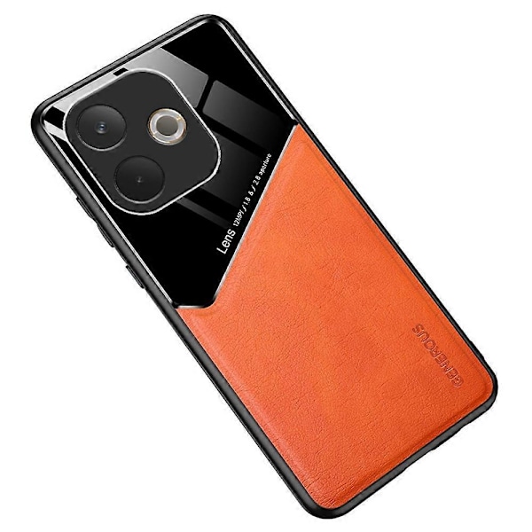 Til Oppo A5 Pro 5G Etui Læderbelagt PC + TPU Telefon Bagcover - Grøn Multicolor Orange