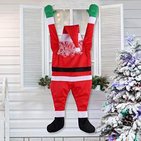 Heyone 5,5 Ft Christmas Hängande Tomtekostym från On The Gutter Roof Utomhusdekoration Stor Jul Klättring Hängande jultomtedekorationer