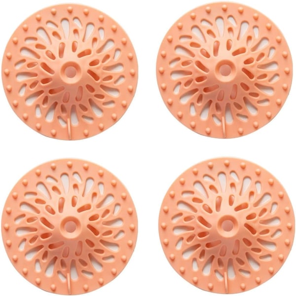Slitstark hårplugg i silikon Cover Lätt att installera och rengöra Lämplig för badrumsbadkar och kök (4 st, orange)