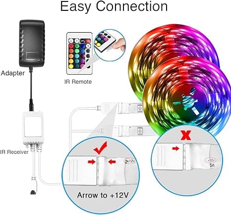 LED-stripe 30 m (2 x 15 m), 5050 RGB LED-stripe, Bluetooth_Super gave