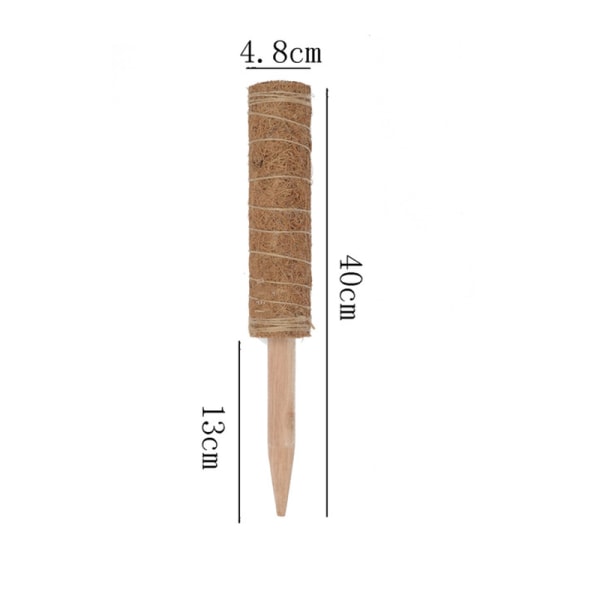 Mosestokk, 2 stk 40 cm klatre hjelpemiddel, utvidbar naturlig plantestokk kokosnøttstokk, plantestøtte