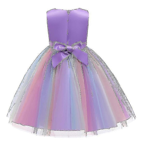 Tyttöjen Sekvenssit Meidän Rainbow Tutu Syntymäpäiväjuhla Prinsessa Meidän Kilpailun Meidän Kukka Meidän 130cm(6-7T) Purple