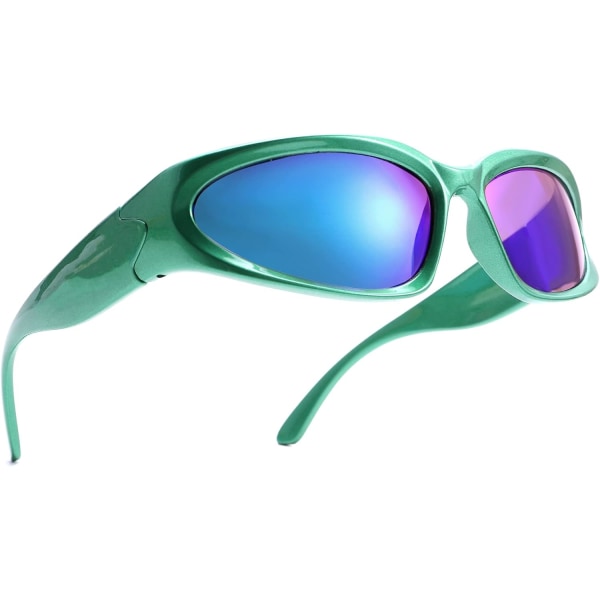 Wrap Around Mode Solglasögon för män Kvinnor Trendiga Swift Oval Mörk Futuristiska Solglasögon Skärmar Glasögon Glasögon