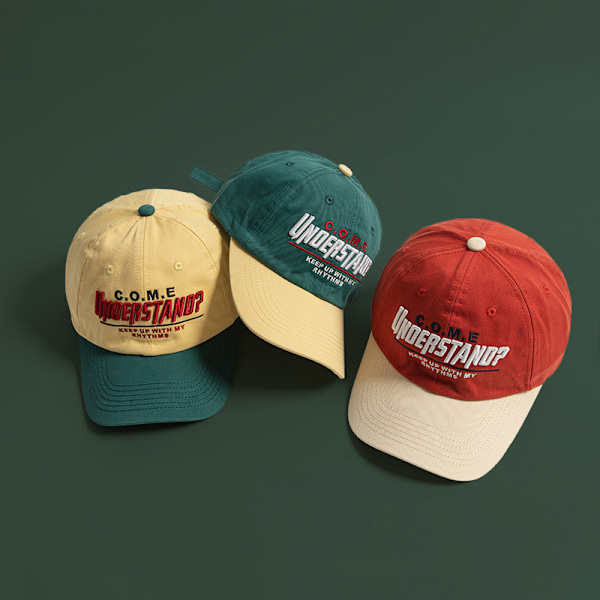 Baseballkeps för tung industri med färgmatchning, herr och dam, mjuk keps med bokstav, hiphop, solskydd Red