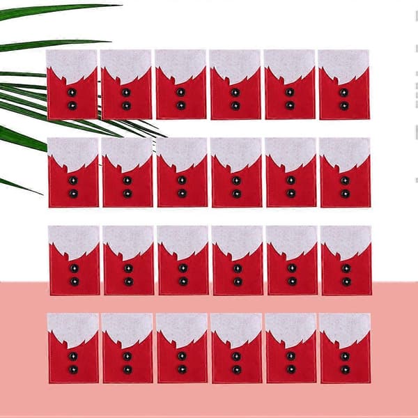 Bestickpåsar för jul, gaffelfodral för dekoration, 24-pack