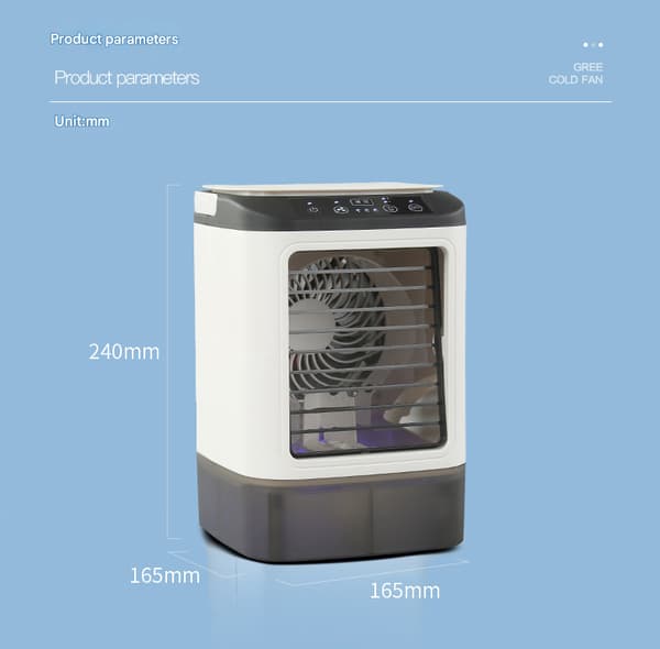 Airconditioner ventilator dobbelt forstøvning hastighedsregulerende lydløs luftkøler