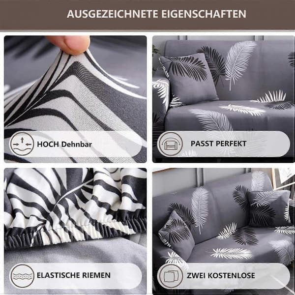 Blått elastisk sofatrekk, strekkbart sofatrekk