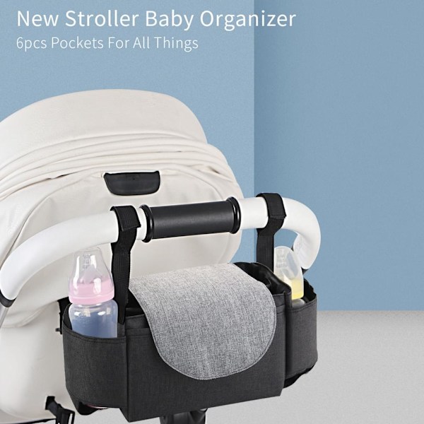 Barnevogn oppbevaringspose Baby stelleveske Oppbevaringspose med håndtak, vanntett, multifunksjonell.