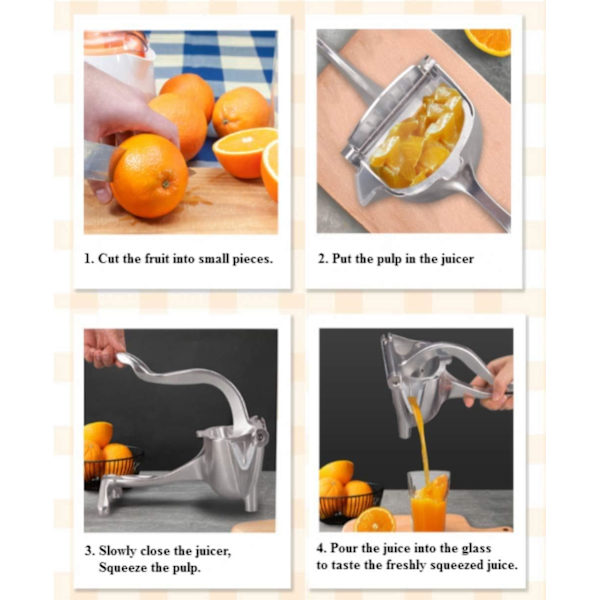 Ny manuel citruspresser i rustfrit stål, højkvalitets citronspresser, enkel frugtpresser til citrusfrugter.
