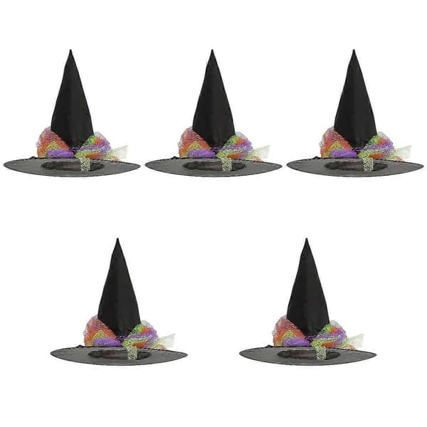 Lilla heksehatt til Halloween kostymedekorasjon 5 stk cosplay-tilbehør