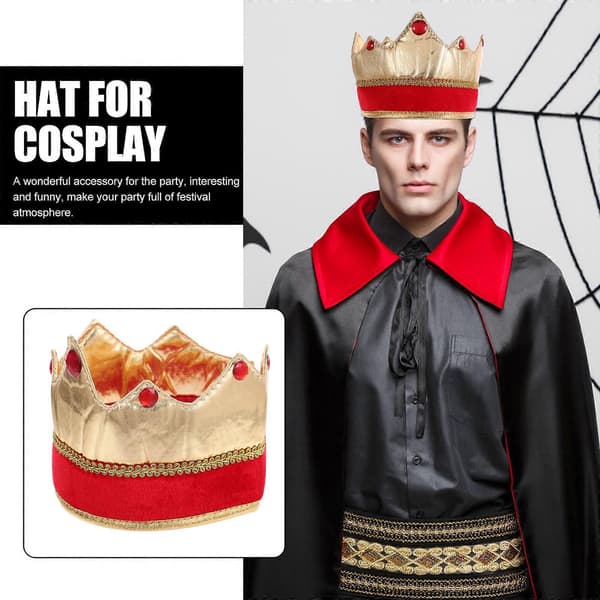 Festival King Hatt for Cosplay Dekorasjon 4 stk Stoff Fest Hodeplagg