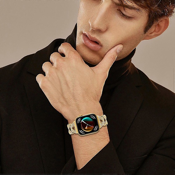 Vridbar armband i zinklegering med strassdekoration för Huawei Watch Fit 3 Style A