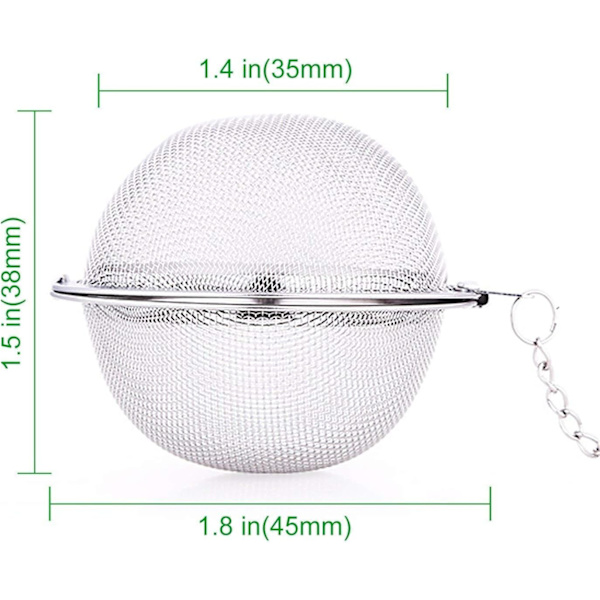 12 st 5 cm rostfritt stål tekula, teinfuser, uppgraderad tesil, premium teinfuser för löst te, tebryggare, tekula