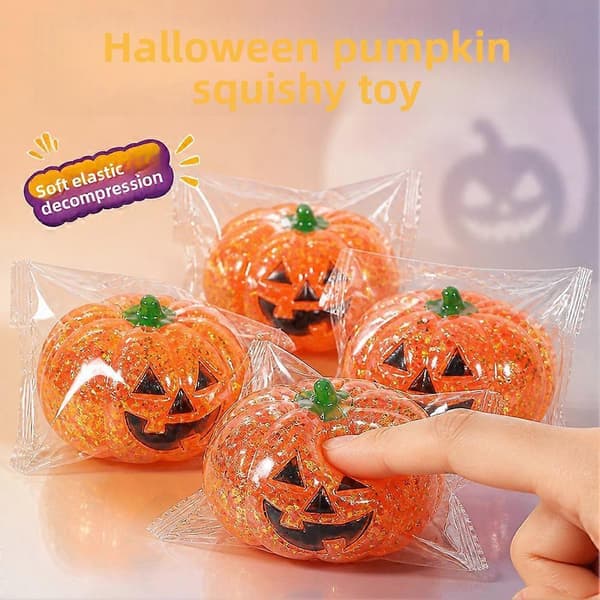 Græskarhoved Stressaflastende Legetøj, Ultrabløde Langsomt-rebound Halloween Græskar Squishies Blue