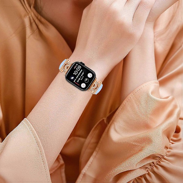 Typ D Roséguld Spänne Rem för Apple Watch Serie 10 42mm/9 8 7 41mm/SE (2023) SE (2022) SE 6 5 Style D