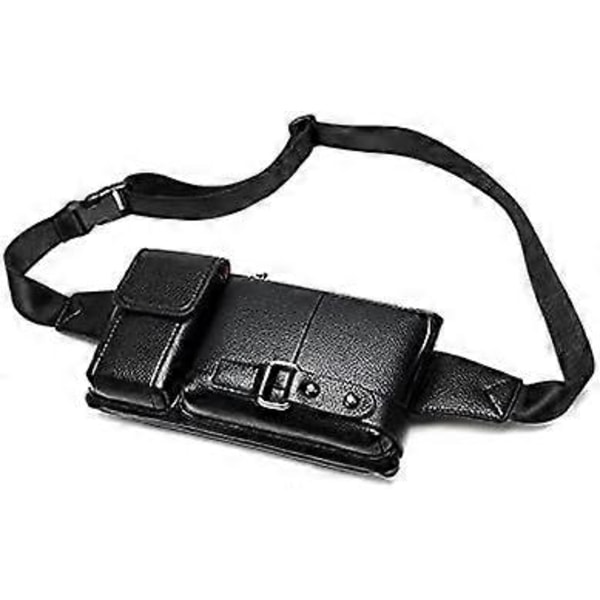 Miesten nahkainen olkalaukku, rintareppu, vedenpitävä Crossbody-laukku