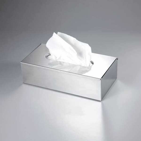 Rektangulær Kleenex Serviettbeholder Flat Serviett Dispenser for Baderomsbenker (Krom Sølv)