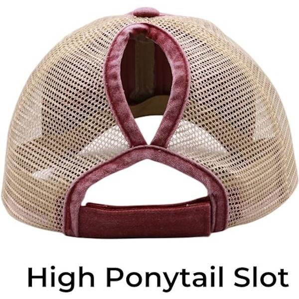 Dame Hestehale Høj Rod Hatte Distressed Baseball Caps Ukonstrueret Vasket Dad Hat Piger Trucker Ponycaps