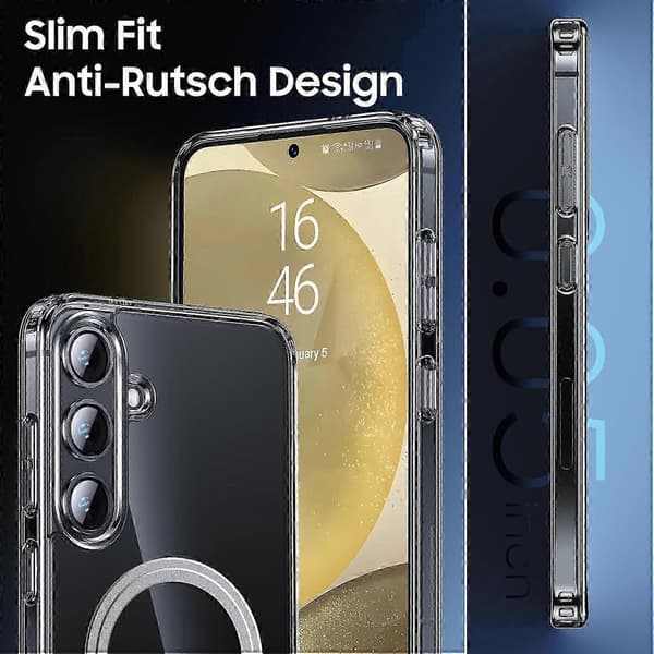 For smartphone compatible with MagSafe TPU+PC Clear Back Cover