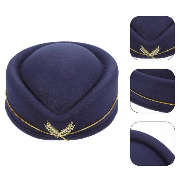 Stewardesse Kostume Hat Performance Rekvisit Til Cosplayer Dekorativ Fly Stewardesse Design 3 Stk.