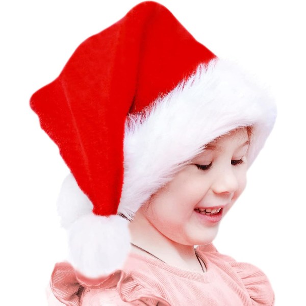 Tomtehatt, julhatt för barn, sammet Bekväm julhatt Förtjockning Klassisk plysch juldekorationer