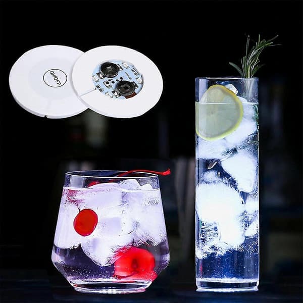 LED Coaster, 30-pak lysende coasters til drinks, LED Coaster-lys