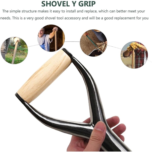 Byt ut spadehandtag D-typ plastskyffel snöskyffel Ersättningshandtag metallhandtag spadeverktyg för trädgårdstillbehör
