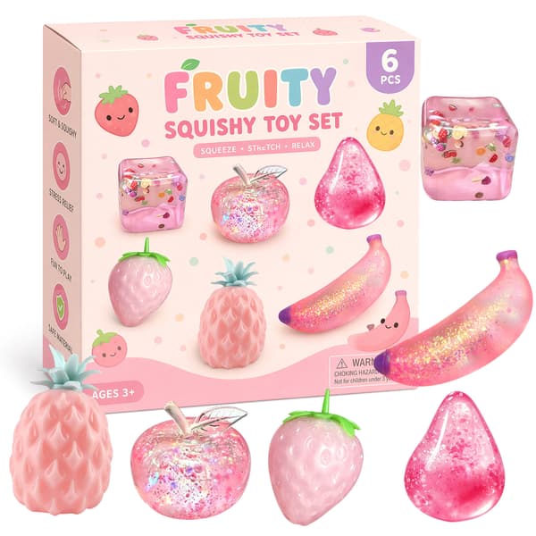 2026 New Fruit Squishy Toy Bag, 6-Day Countdown Blind Box, Soft Stress Relief Toy Gift