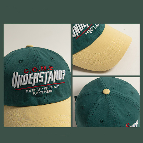 Baseballkeps för tung industri med färgmatchning, herr och dam, mjuk keps med bokstav, hiphop, solskydd Red